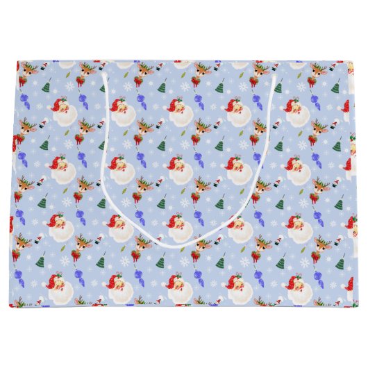 Kerstman en rendierKerstmis Groot Cadeauzakje (Voorkant)