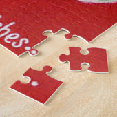 Kerstman en rendierretro puzzel (Zijkant)