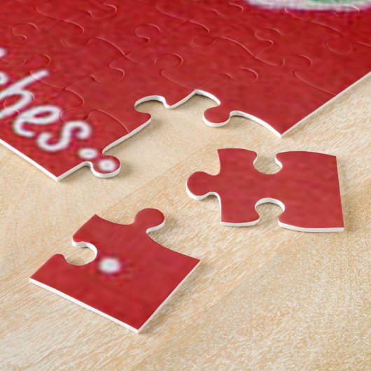 Kerstman en rendierretro puzzel legpuzzel (Zijkant)