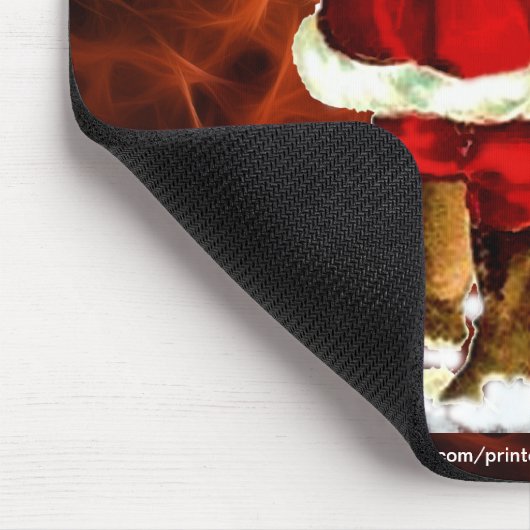  kerstman en rode fractal Xmas Mousepad 2 Muismat (Hoek)