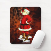  kerstman en rode fractal Xmas Mousepad 2 Muismat (Met muis)