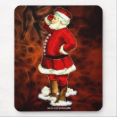  kerstman en rode fractal Xmas Mousepad 2 Muismat (Voorkant)