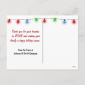 Kerstman en rode retro truck feestdagenkaart (Achterkant)