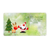 Kerstman en Rudolf Etiket (Voorkant)