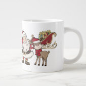 Kerstman en Rudolph Aangepaste Naam Kerstmis Grote Koffiekop (Rechts)