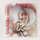 Kerstman en Rudolph aangepaste puzzel geweldig cad (Horizontaal)
