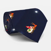 Kerstman en Rudolph op een testrit Stropdas (Opgerold)