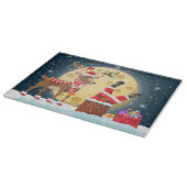 Kerstman en Rudolph op het Dak Snijplank (Hoek)