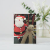 Kerstman en schapen feestdagenkaart (Staand voorkant)