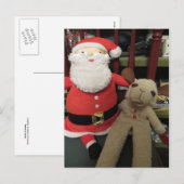 Kerstman en schapen feestdagenkaart (Voorkant / Achterkant)