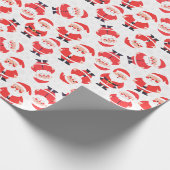 Kerstman en Sinterklaas Wit Cadeaupapier (Hoek)