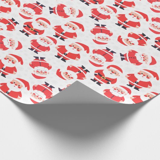 Kerstman en Sinterklaas Wit Cadeaupapier (Hoek)