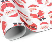 Kerstman en Sinterklaas Wit Cadeaupapier (Rol Hoek)