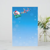 Kerstman en slee briefpapier (Staand voorkant)