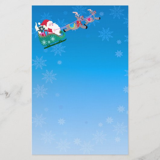 Kerstman en slee briefpapier (Voorkant)