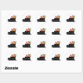Kerstman en slee Kerstmis Ronde Sticker (Vel)
