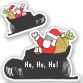 Kerstman en slee Kerstmis Sticker (Voorkant)