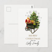 Kerstman en slee Kerstvakantie Briefkaart (Voorkant / Achterkant)