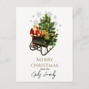 Kerstman en slee Kerstvakantie Briefkaart