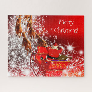 Kerstman en slee legpuzzel