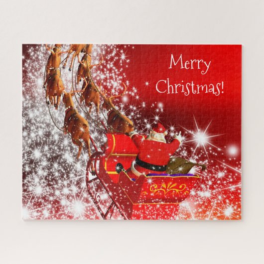 Kerstman en slee legpuzzel (Horizontaal)