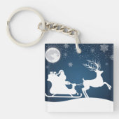 Kerstman en slee met rendieren sleutelhanger (Voorkant)