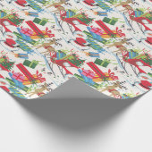  Kerstman en Sleigh Cadeaupapier (Hoek)