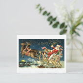  Kerstman en Sleigh Feestdagenkaart (Staand voorkant)