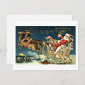  Kerstman en Sleigh Feestdagenkaart (Voorkant / Achterkant)