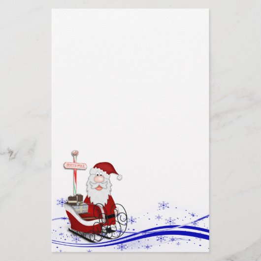 Kerstman en Sleigh Kerstmis Briefpapier (Voorkant)
