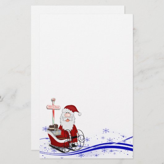 Kerstman en Sleigh Kerstmis Briefpapier (Voorkant / Achterkant)