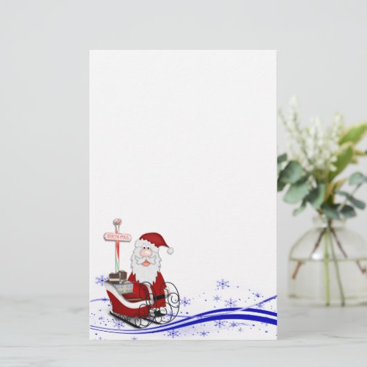 Kerstman en Sleigh Kerstmis Briefpapier (Staand voorkant)