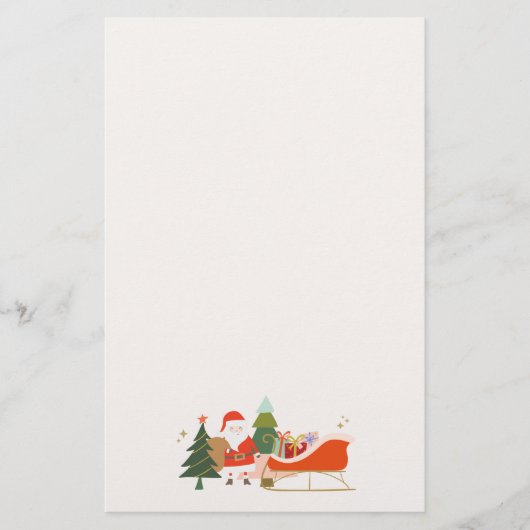 Kerstman en Sleigh Kerstmis Briefpapier (Voorkant)