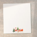 Kerstman en Sleigh Kerstmis Notitieblok<br><div class="desc">Leuk kerstontwerp met retro script typografie - schattige kerstman met slee en cadeaus</div>