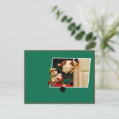 Kerstman en Sneeuwman Briefkaart (Staand voorkant)