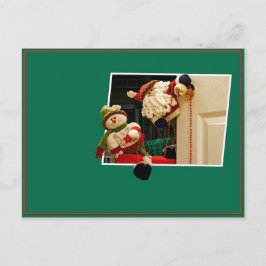 Kerstman en Sneeuwman Briefkaart