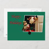 Kerstman en Sneeuwman Briefkaart (Voorkant / Achterkant)