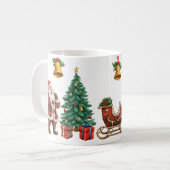 kerstman en sneeuwman, feestelijke kerst koffiemok (Voorkant links)