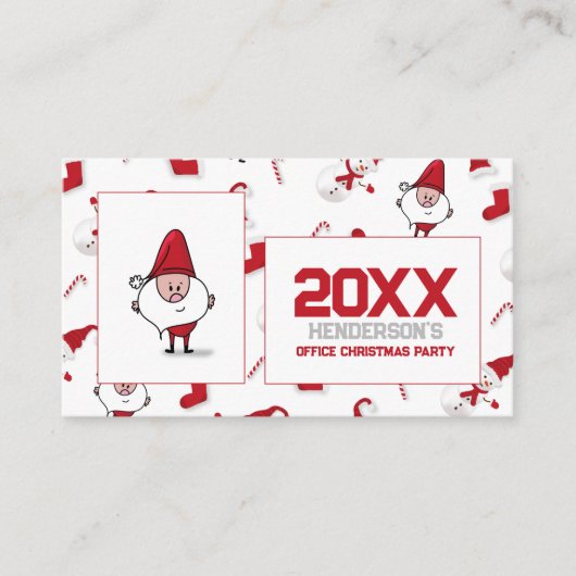 Kerstman en Sneeuwman, het Ticket van het Kerstmis Informatiekaartje (Voorkant)