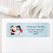 Kerstman en sneeuwman Kerst Retouradres Label (Insitu)