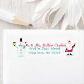 Kerstman en Sneeuwman Kerstmis Retouradres Etiket (Insitu)