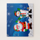 Kerstman en Sneeuwman Legpuzzel (Verticaal)