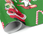  kerstman en sneeuwman met sneeuwpakpapier cadeaupapier (Rol Hoek)