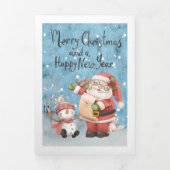 Kerstman en Sneeuwman Persoonlijk Drieluik Wenskaart (Cover)