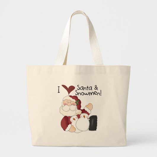 Kerstman en Sneeuwmannen T-shirts en geschenken Grote Tote Bag (Voorkant)