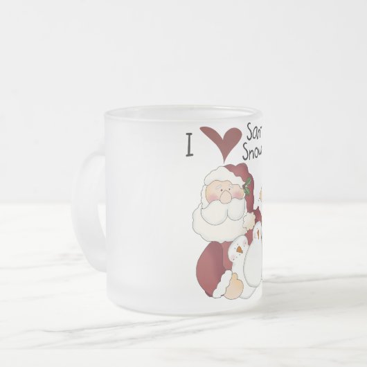 Kerstman en Sneeuwmannen T-shirts en geschenken Matglas Koffiemok (Voorkant links)