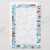 Kerstman en sneeuwpop op blauw. briefpapier (Voorkant / Achterkant)