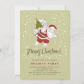 kerstman en sneeuwvlokken kerstfeest kaart (Voorkant)