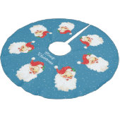  kerstman en sneeuwvlokken op blauw kerstboom rok (Gekanteld)