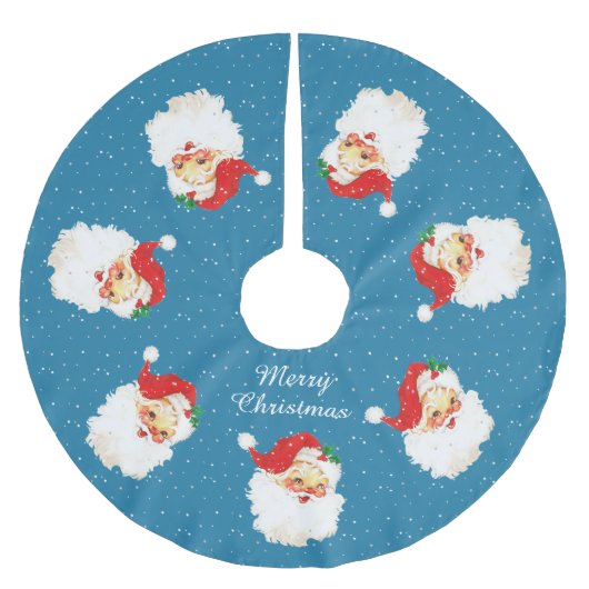  kerstman en sneeuwvlokken op blauw kerstboom rok (Voorkant)